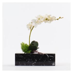 Kunstblumen Künstliche Blumen – Dekoration für Rezeption und Konferenztisch, künstliche Grünpflanzen, Silikon- und Marmorvase – Leichter Luxus für jeden Anlass