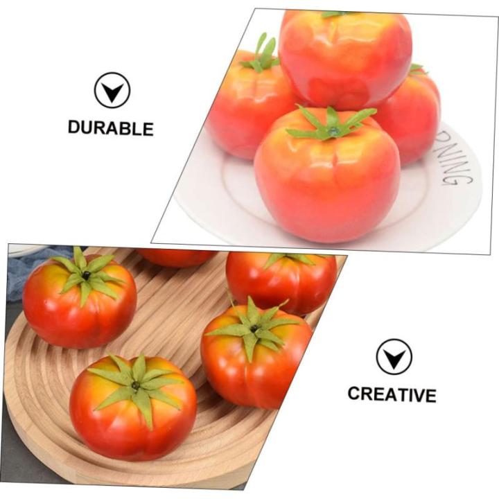 1 Satz Nachahmung Tomate Künstliche Tomaten Dekorative Tomaten Realistisches Gemüsemodell Künstliches Gemüsemodell Gefälschtes Tomatenmodell Künstliche Früchte Schaum Rot 5s