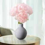 Simulation Blumenstrauß,Künstlicher Blumenstrauß Pfingstrose, 5er-Bouquet, echte Seidenblumen mit Stiel, cremefarbene Kunstblumen als Dekoration in großen Mengen(Light Pink)