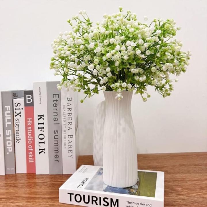 12 stuks Gypsophila kunstmatige bloemen, nep baby adem Gypsophila bloemen boeketten, nep bloemen voor DIY bruiloft boeket partij tafelstukken bloemstukken en Home Decor