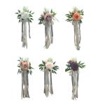 6 Stück Hochzeitszeremonie Ornamente Raffinierte Stuhlverzierungen Mit Künstlichen Blumen Kirchenbänken Blumen