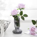 10 stuks kunstmatige zijden roos bloemen enkele stengel neprozen bloemen voor thuis feest bruiloft boeket (lichtpaars)
