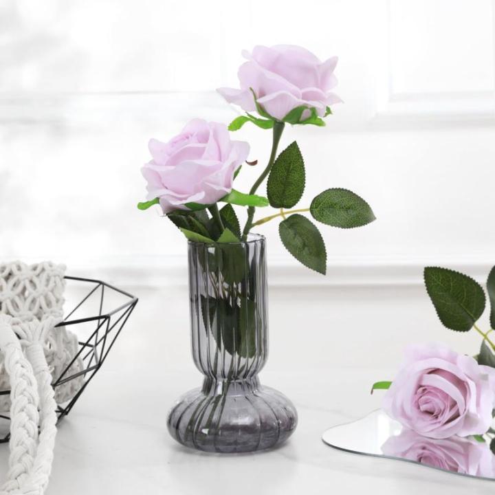 10 stuks kunstmatige zijden roos bloemen enkele stengel neprozen bloemen voor thuis feest bruiloft boeket (lichtpaars)