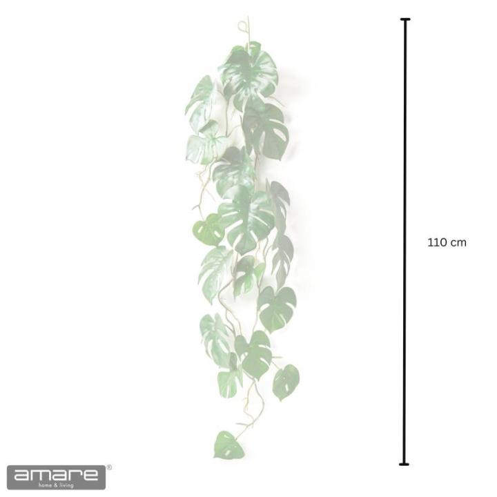 Set van 2 Split Philodendron-slinger, 104 cm, groen