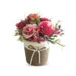 bonsai, imitatie bloemen planten, kunststoffen mini kunstbloemplant met rotan pot voor thuis, bruiloft, feest, kantoor, tafelmiddelpuntendecoratie (rood)
