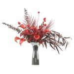 Kunstblumen Blumenkunst-Simulationsblumen-Dekor – eleganter künstlicher künstlicher Pflanzenstrauß für den Tisch im Wohnzimmer, handgefertigte Glasvase für jeden Anlass