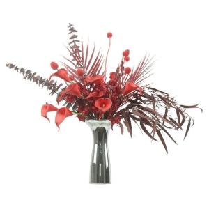 Kunstblumen Blumenkunst-Simulationsblumen-Dekor – eleganter künstlicher künstlicher Pflanzenstrauß für den Tisch im Wohnzimmer, handgefertigte Glasvase für jeden Anlass
