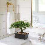 Kunstmatige bonsai in pot, kunstmatige bonsai-boom, bonsai kunstplant als echt, Japanse decoratie, kunstboom, bonsai, podocarpus, kunstkamerplanten voor badkamerdecoratie, bureau, 