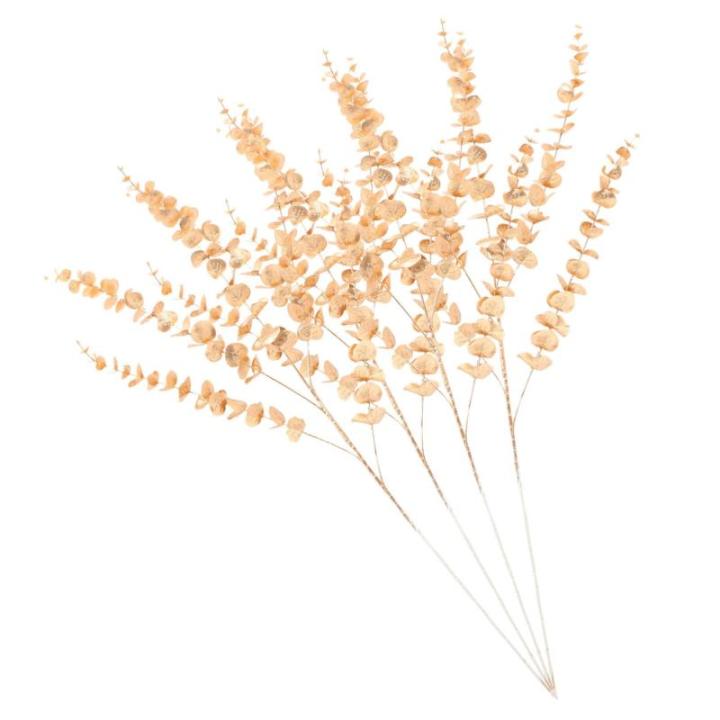 4 Stück Simulierter Ginkgo Biloba Künstliche Eukalyptusblätter Gefälschte Pflanzenornamente Gefälschte Eukalyptusstiele Vasendekore Künstliche Blumen Pflanzen Pp Golden