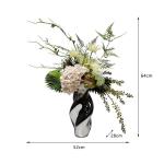 Kunstblumen Leichter Luxus-Esstisch, Florale Kunst – Seidenstoff und Silikon, Schlichter grüner Simulationsblumenstrauß für Wohnzimmer für jeden Anlass