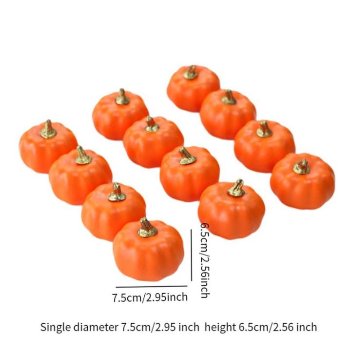 12 stuks schuimpompoenen, kunstpompoenen, kleine kunstpompoenen, oogst, decoratieve pompoenen voor plank, tafel, feest, woondecoratie