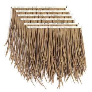 6 PCS Mexikanisches Palmendach, 50 X 50 cm Kunststoff-Strohdach-Rolle Tiki-Hüttenstange Dachstange Dachterrasse Sonnenschirm Entenboot Strohdekoration (Color : Yellow-5)