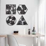 Houten bladeren muur decor, blad muur opknoping, 4 bladeren muur kunst, minimalistische muur decor, Boho muur kunst, woonkamer muur decor, slaapkamer decor