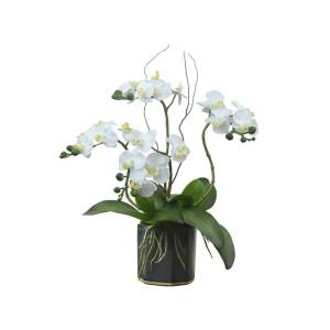 Kunstblumen Simulation Seidenblumen-Arrangement, Elegante Orchideen-Blumentopf für Hochzeit, Party, Tischdekoration, Heimdekoration für jeden Anlass