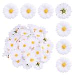 100 stuks kunstmadeliefjes, madeliefjes, decoratie, kleine madeliefjes, decoratie, , witte madeliefjes voor bruiloft, feest, doe-het-zelven, bloemstuk, krans