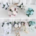 Braut Hochzeit Blume Seide Rosen Hand Bouquet Zubehör Frauen Party Dekoration