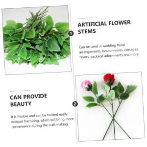 200 STK Rosenstiel künstliche blüten Artificial Garden Decoration Geschenkideen künstlicher Eukalyptus hojas künstliche Rosen Blumenstieldraht simulierte Blumenstiele Draht.