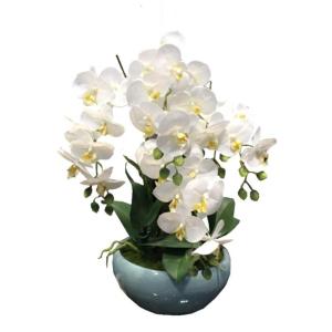 Kunstblumen Künstliche Blumen, Ochiden, Pflanzen, künstliche Orchidee im Topf, dekoratives Phalaenopsis-Blumenarrangement für Zuhause, Hochzeitsfeier für jeden Anlass