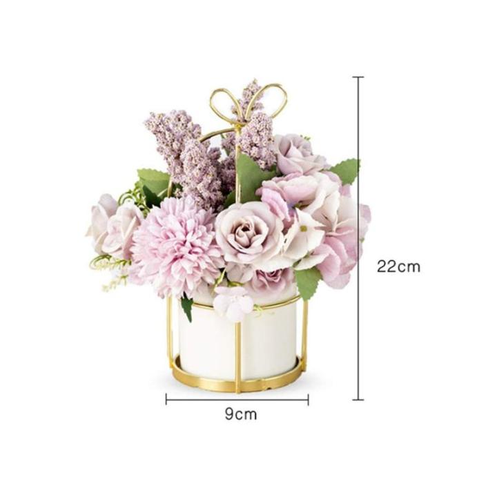 Kunstblumen Künstliche Pflanzen, europäische Keramikvase, Büro, Kaffee, Desktop, künstliche Blumen im Topf, künstliche Nelkendekoration für jeden Anlass