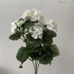 Gefälschte Geranien Blumen Kunstpflanze Blume Geranie Busch Blumen Künstliche Flora Pflanze Home Dekorative Accessoires Künstliche Pflanzen (Weiß)