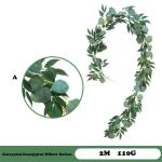 Kunstklimop slinger, hangende wijnstok, 2 m bladeren van de bladeren, klimop, kunstbloemen, decoratie, voor bruiloft, feest, tuin, festival, decoratie, wanddecoratie