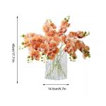 Kunstblumen Leichte, luxuriöse Kunstblumen in Einer Glasvase – orangefarbener künstlicher Blumenstrauß für Klassische chinesische Wohnzimmer-Tischdekoration für jeden Anlass