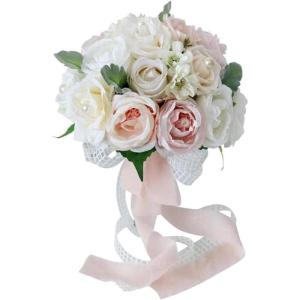 Hochzeitsstrauß for die Braut mit künstlichen Blumen, Champagner-Simulationsblumen, Dekorationszubehör for die Hochzeits- und Verlobungszeremonie, künstlicher Blumenstrauß aus
