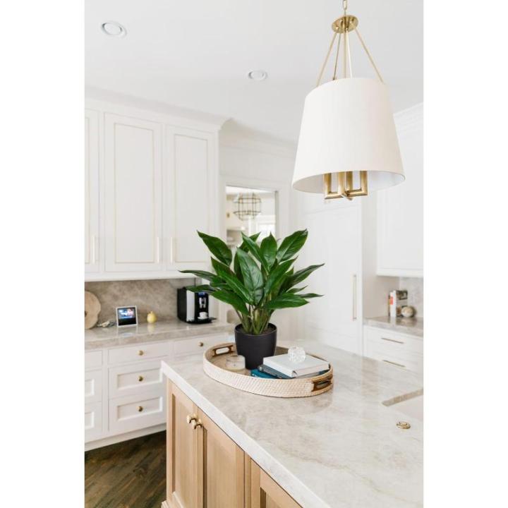 Kunstplant als echte kunstplant, decoratieve plant Calathea, struikachtig met 22 bladeren in kunststof pot, kamerplant, hoogte 43 cm, groen
