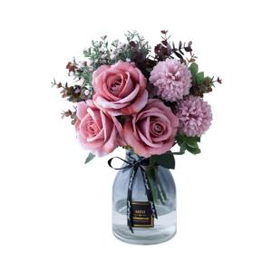 Kunstblumen Künstliche Blumen mit Topf, simulierte Seidenrose, gefälschte Bonsai-Pflanzen, Blumenarrangements für Zuhause, Hochzeit, Party, Büro für jeden Anlass
