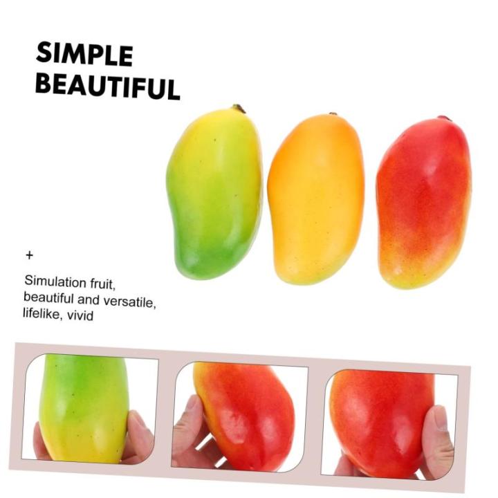 1 Satz Simulation Mango-Modell Spielsachen Toy Fruchtspielzeug Schaum Mangos Gefälschte Fruchtmodelle Dekorative Künstliche Mango-Requisiten Fotografie-Requisiten Poly-Drache 3st