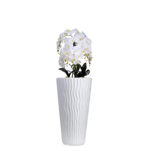 Bloempot, kunstmatige orchidee, vlinder, textiel, zeer groot, 140 cm, XXL, decoratie, ziet eruit als echt elegant, pot wit/witte orchideeën