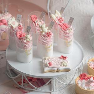Handgemachte Kuchenmodell Simulation Donut Fondant Kuchen Rosa Serie Gefälschte Dessertdekorationen Niedliche Geburtstagshochzeitsfeier Foto Requisiten-Donut G