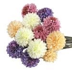 SNAILGARDEN , 12 stuks, 4 kleuren, nepplanten, kunstmatige chrysant met touwtje + wenskaart, zijden hortensia bloemen voor bruidsboeketten, thuis, tuin, feest, kantoorarrangementen