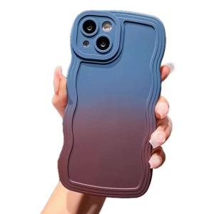 Miagon Gradient esthetische golfhoes voor iPhone XS Max, schattige golven, telefoonhoes voor dames en meisjes, krullend frame, design, siliconen TPU bumper beschermhoes