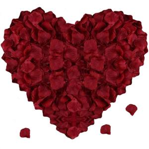Kunstrozenblaadjes, 1000 stuks, romantische decoratie, bruiloft en slaapkamer, mooie rozenblaadjes als verjaardagscadeau voor hem, fantastische verjaardagsdecoratie, donkerrood