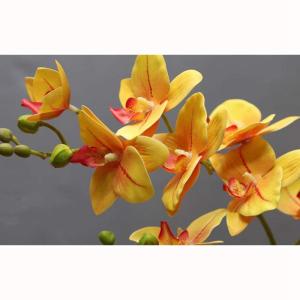Kunstblumen Orchideen, künstliche Blumen, Dekoration für Zuhause, Garten, Party, Hochzeit, künstliche Blumen, Phalaenopsis-Blumen im weißen Keramiktopf für jeden Anlass