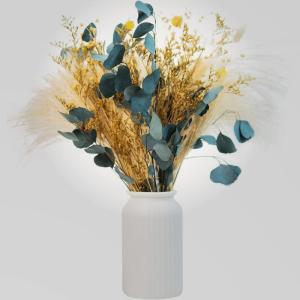 Gedroogde pampasdecoratie, gedroogde bloemen, natuurlijk, doe-het-zelf, droogbloemen, boeket, ideaal voor boho, woonkamer, bruiloft, slaapkamer en vazen (LZGSGO-0106)
