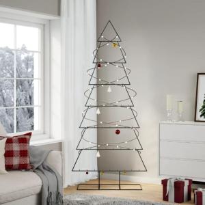 Metall Weihnachtsbaum für Dekorationen Tannenbaum Deko Weihnachtsbaum Tanne Metallbaum Weihnachtsdekorationen Weihnachtsdeko, Indoor und Outdoor, Schwarz 210 cm
