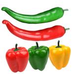 1 Satz Simulationsmodell Paprika Schaufensterpuppe Maneküre- Set Repiclas Kunstpfeffer Replikate Chili-Pfeffer-verzierung Falsches Pfeffermodell Falscher Chili Poly-Drache 5st