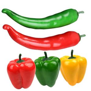 1 Satz Simulationsmodell Paprika Schaufensterpuppe Maneküre- Set Repiclas Kunstpfeffer Replikate Chili-Pfeffer-verzierung Falsches Pfeffermodell Falscher Chili Poly-Drache 5st