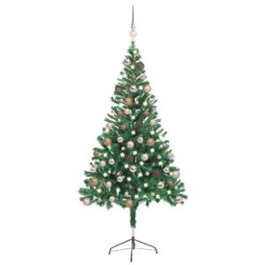 Künstlicher Weihnachtsbaum Beleuchtung Kunstbaum Weihnachten Christbaum Tannenbaum Künstlicher Weihnachtsbaum mit Ständer für Weihnachten DekorationKugeln 150cm 380 Zweige