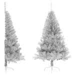 Kunst Weihnachtsbaum,künstlicher Weihnachtsbaum klein,Künstlicher Halb-Weihnachtsbaum mit Ständer Silbern 180 cm PVCGeeignet für Patio, Schlafzimmer, Wohnzimmer, Weihnachten