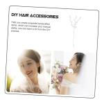50 Stück Simulierte dreizackige Brautstrauß pflücken Kranzmaterial selber Machen Artificial sztuczne kwiaty Blumenstiel mit Acrylperlen DIY Krone versorgung Eisen Weiß