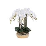 Kunstblumen Künstliches Blumenset, Phalaenopsis mit Pflanzgefäß, Kunstblume für Wohnzimmer, Simulationsblume, Heim-, Tisch- und Bürodekoration für jeden Anlass