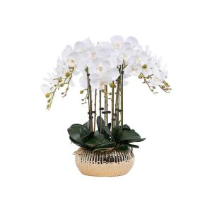 Kunstblumen Künstliches Blumenset, Phalaenopsis mit Pflanzgefäß, Kunstblume für Wohnzimmer, Simulationsblume, Heim-, Tisch- und Bürodekoration für jeden Anlass