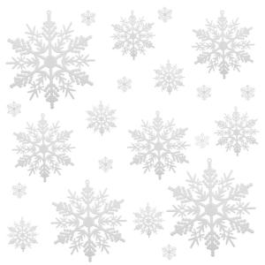 24 x sneeuwvlokken kerstdecoratie voor kerstboom glitter kerstboomversiering