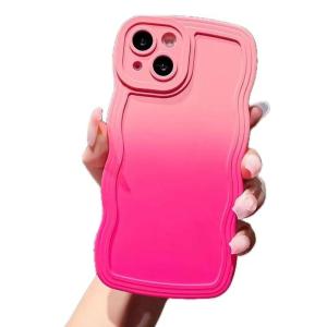 Miagon Gradient esthetische golfhoes voor iPhone XS/X, schattige golven, telefoonhoes voor dames en meisjes, krullend frame, design, siliconen TPU bumper beschermhoes