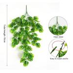 2 stuks kunsthangplanten, lichtgroen, 70 cm lang, kunstplant kunstmonstera-bladeren, nep klimop, hangende slingers voor bruiloft, tuin, wanddecoratie, hangmanden