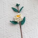 stücke Handgewebte Kamelie Blume Gestrickt Häkeln Blumenstrauß Hochzeit Ornamente