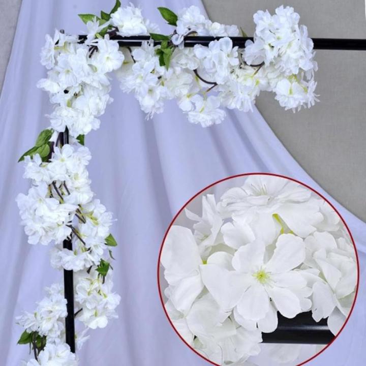 Künstliche Kirschblüten-Rattangirlanden, 10 Stück, Bunte künstliche Sakura-Girlanden, 180 cm, Rattan für Hochzeiten und Heimdekoration